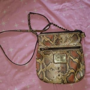 Nicole Miller snakeskin cross bag